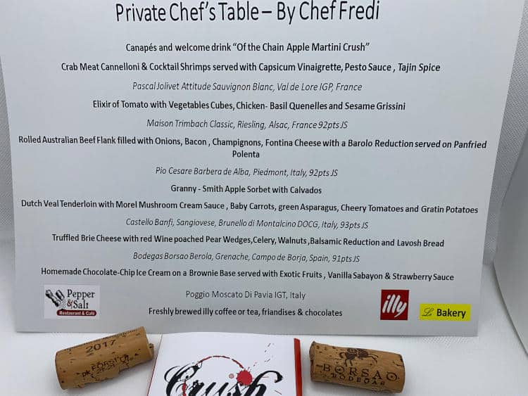 Star Chef Fredi excels at Crush Private Chef's Table 7
